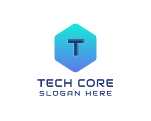 Tech Gradient Hexagon logo design