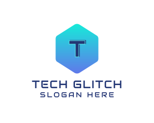 Tech Gradient Hexagon logo design