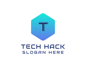 Tech Gradient Hexagon logo design