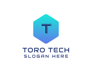 Tech Gradient Hexagon logo design