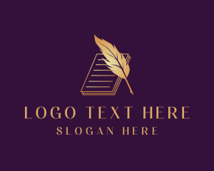 Notary - Paper Quill Document logo design