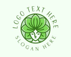 Monarchy - Green Lotus Goddess logo design