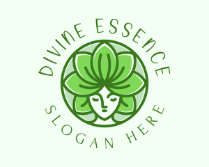 Green Lotus Goddess logo design