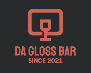 Cocktail Glass Monitor  logo design