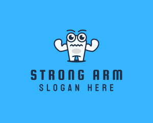 Strong Tooth Cartoon logo design