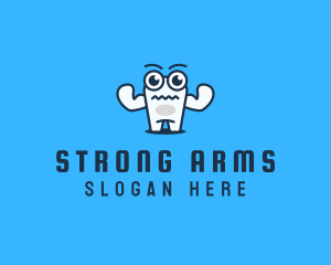 Strong Tooth Cartoon logo design