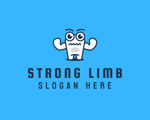 Strong Tooth Cartoon logo design