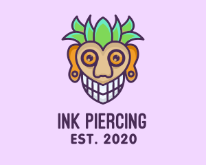 Piercing - Tiki Polynesian Mask logo design