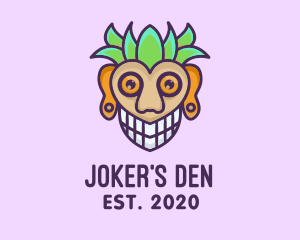 Joker - Tiki Polynesian Mask logo design