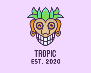 Tiki Polynesian Mask logo design