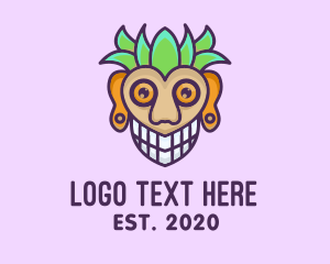 Joker - Tiki Polynesian Mask logo design