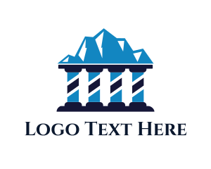Greek - Law Mountain Pillars logo design