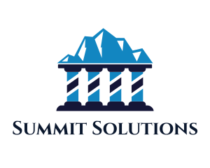 Mount - Law Mountain Pillars logo design