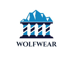 Court - Law Mountain Pillars logo design