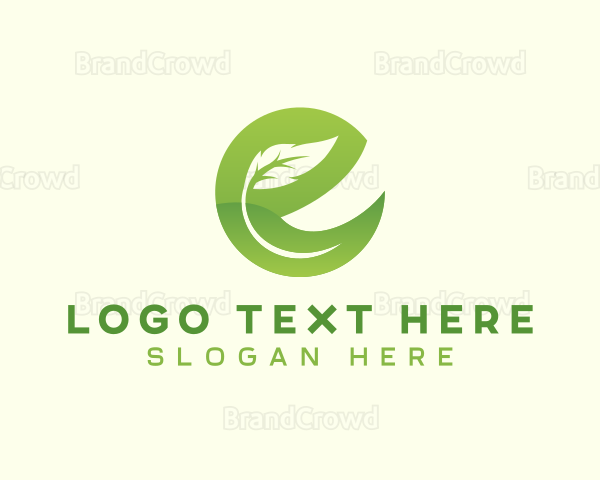 Eco Natural Bio Letter E Logo