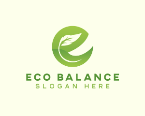 Eco Natural Bio Letter E logo design