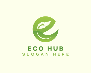 Eco Natural Bio Letter E logo design