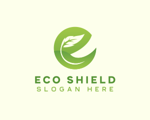 Eco Natural Bio Letter E logo design