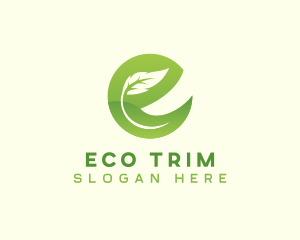 Eco Natural Bio Letter E logo design