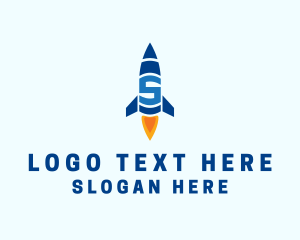 Spaceship - Gaming Rocket Letter S logo design