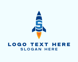 Spacecraft - Gaming Rocket Letter S logo design