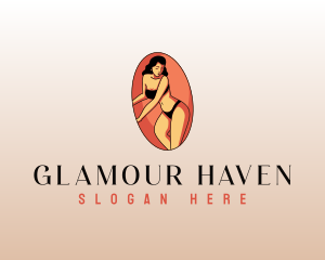 Sexy Pinup Woman logo design