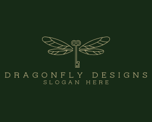 Dragonfly Key Wing logo design