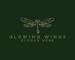 Dragonfly Key Wing logo design