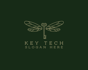 Dragonfly Key Wing logo design