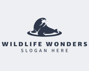 Wildlife Zoo Walrus logo design