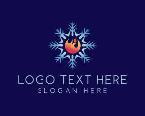 Cooling System - Snowflake Fire Air logo design