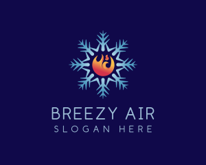 Snowflake Fire Air logo design