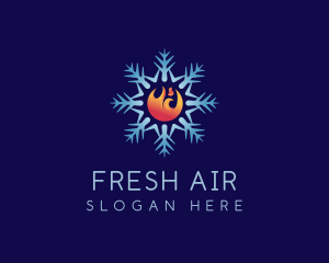 Snowflake Fire Air logo design