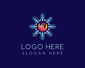 Heating - Snowflake Fire Air logo design