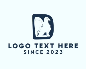 Mythological - Blue Griffin Letter D logo design