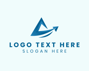 Blue - Business Arrow Pointer Letter A logo design
