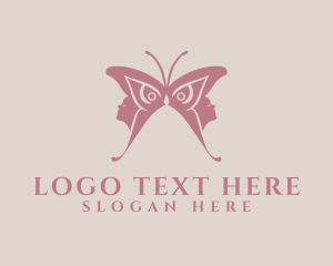 Relaxation - Female Butterfly Wings logo design