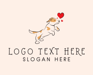 Puppy - Happy Heart Dog logo design