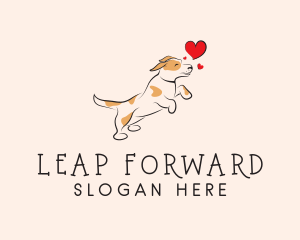 Jump - Happy Heart Dog logo design