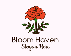 Rose Plant Badge logo design