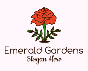 Rose Plant Badge logo design