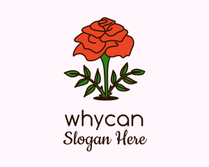 Floriculture - Rose Plant Badge logo design