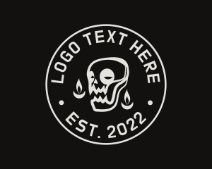 Spooky - Skull Tattoo Shop Seal logo design