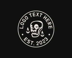 Pumpkin - Skull Tattoo Seal logo design