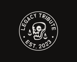Tribute - Skull Tattoo Seal logo design