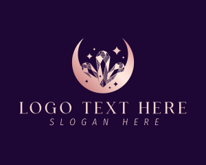 Healer - Luxury Crystal Moon logo design
