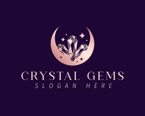 Luxury Crystal Moon logo design