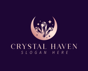 Luxury Crystal Moon logo design