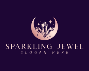 Luxury Crystal Moon logo design