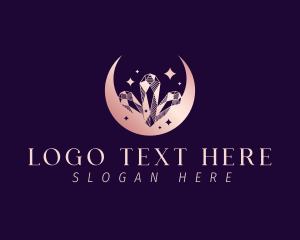 Zodiac - Luxury Crystal Moon logo design